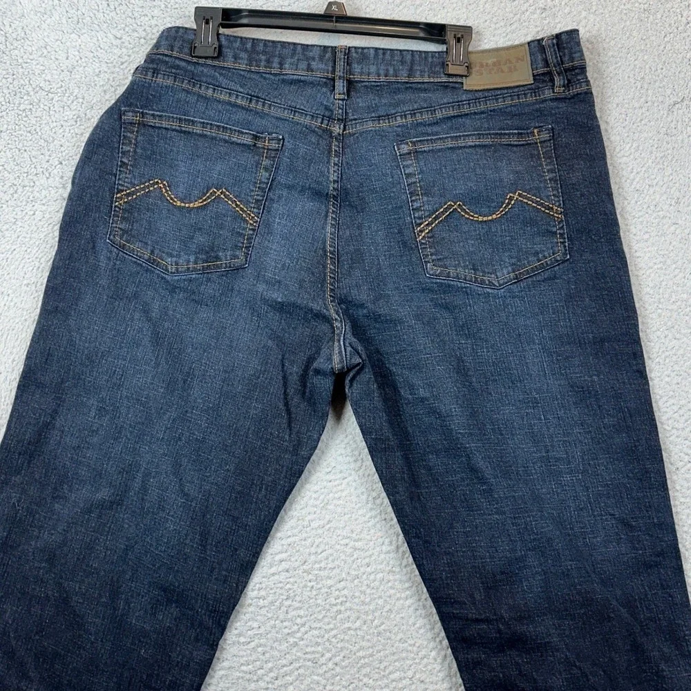 Urban Star Jeans Mens 42X30 Blue Straight Leg Distressed Stretch 5-Pocket Denim